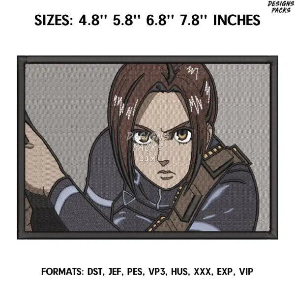 Sasha Braus Embroidery design file pes. Attack on Titan embroidery design. Machine embroidery, Anime embroidery design