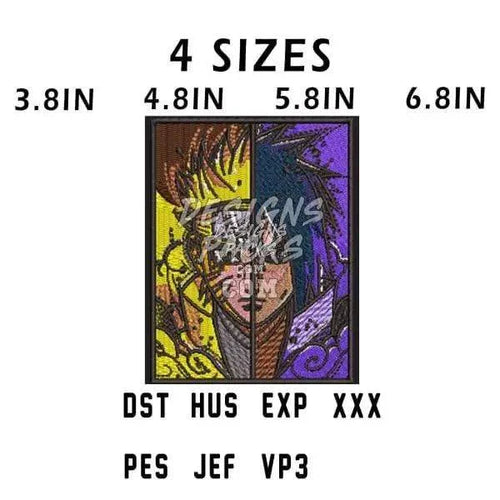 Sasuke and Anime Embroidery Design
