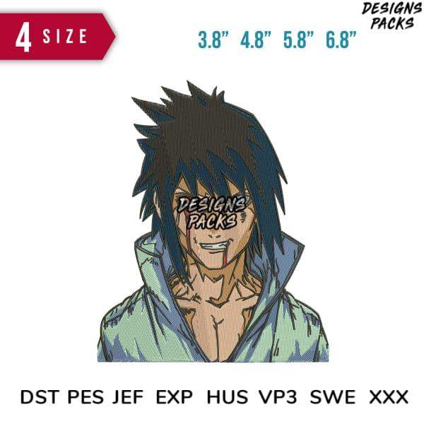 Anime character embroidery design in 4 sizes, DST PES JEF formats for instant download
