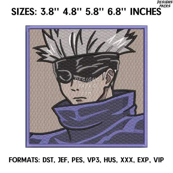 Satoru Gojo Embroidery Design File, Jujutsu Kaisen Anime Embroidery Design, Machine  Design Pes Dst. Satoru Gojo Design