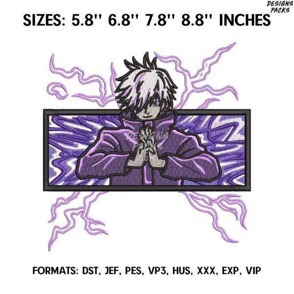 Satoru Gojo Embroidery Design File, Jujutsu Kaisen Anime Embroidery Design, Machine Design Dst. Anime Pes Design Brother