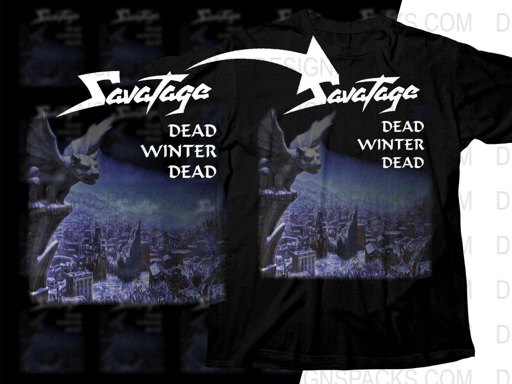 Savatage Dead Winter Dead Mystical Gargoyle Overlooking City View Png Halftone Digital Download