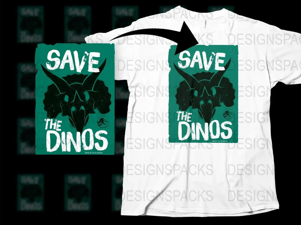 Save The Dinos Graphic Triceratops Head Png Digital Download