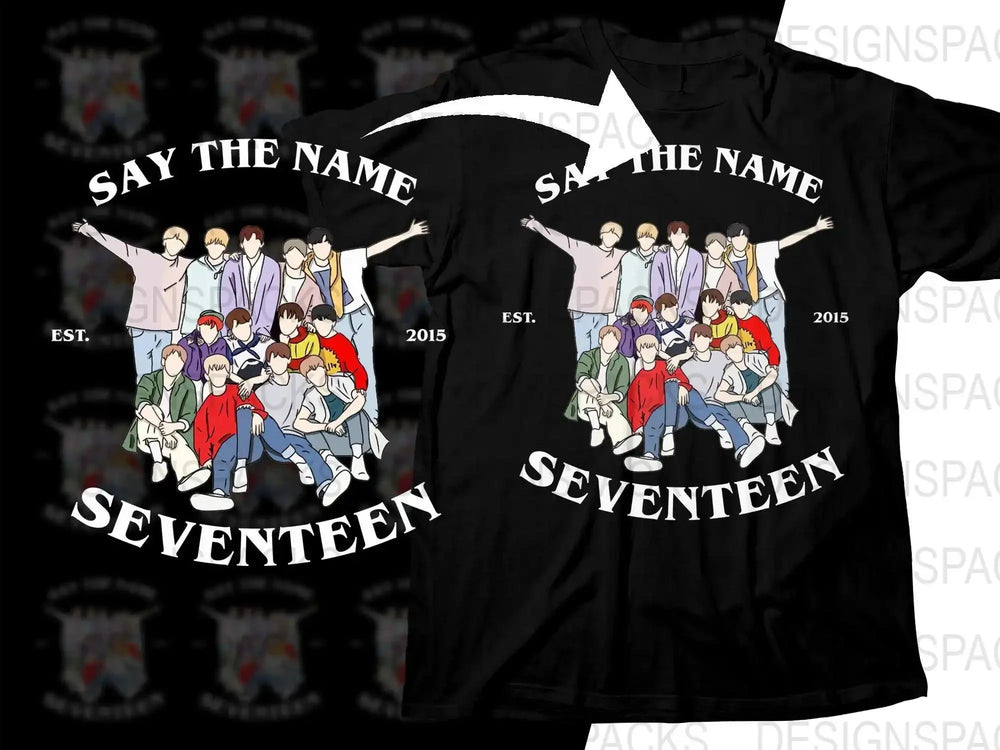 Say The Name Seventeen K-pop Group Graphic Png Digital Download