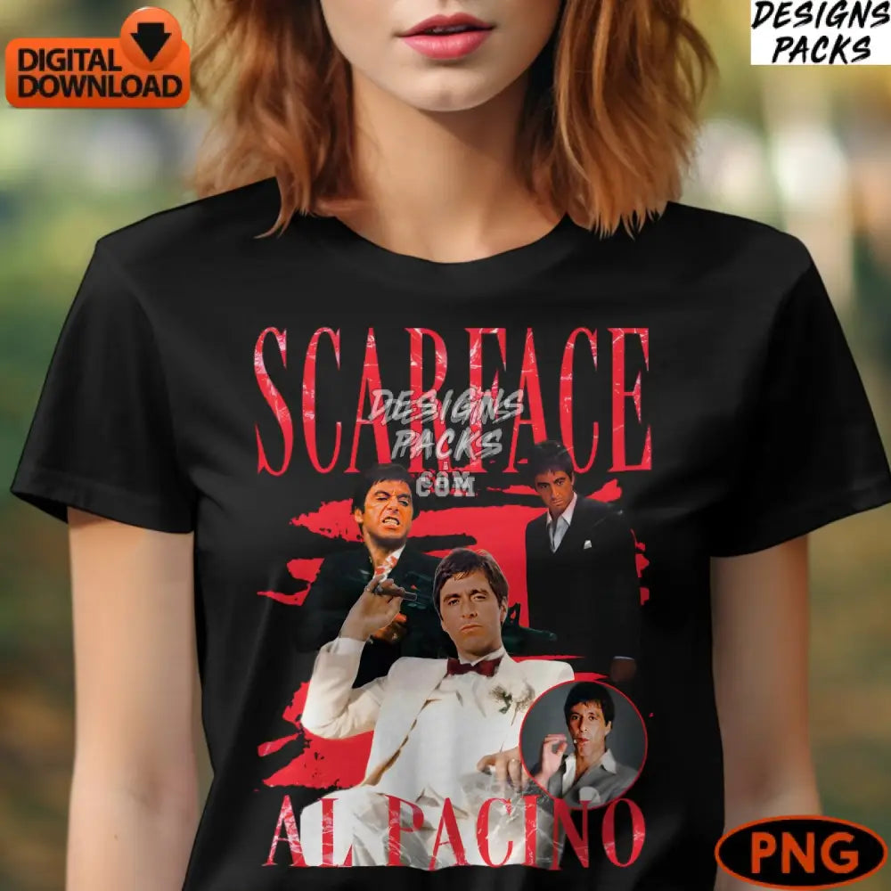 Scarface Movie Al Pacino Digital Art Instant Download Classic Film Collectible Png File