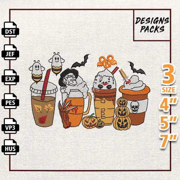 Scary Movie Coffee Embroidery Design