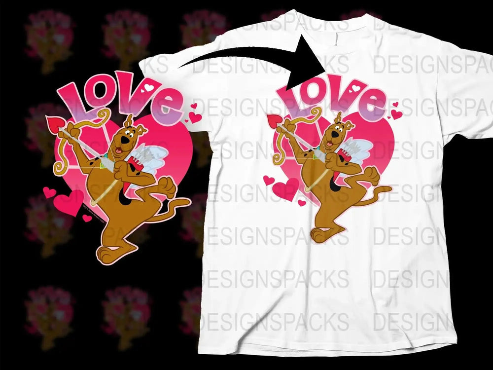 Scooby-Doo Valentine Love Graphic Png Digital Download