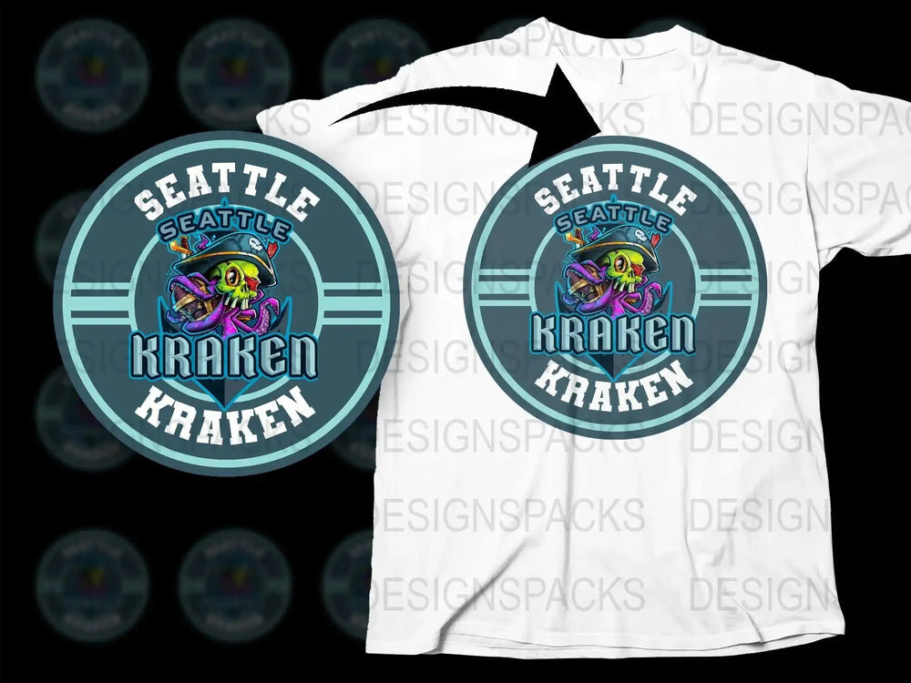 Seattle Kraken Cool Graphic Design Fans Gift Png Digital Download