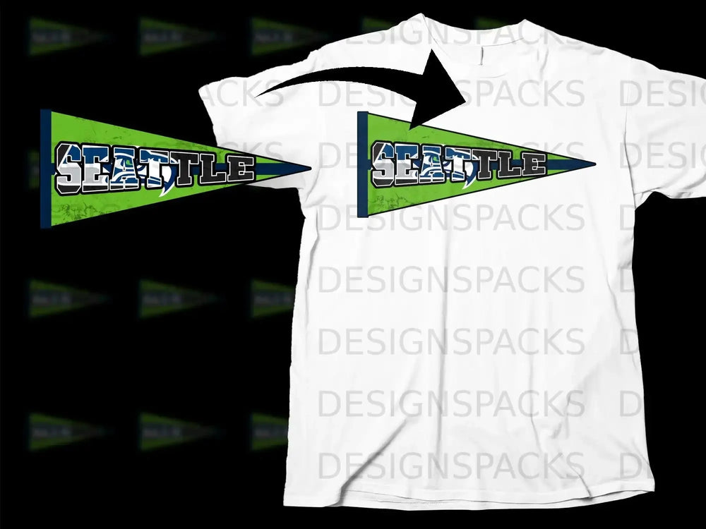 Seattle Logo Graphic on White Tee Shirt