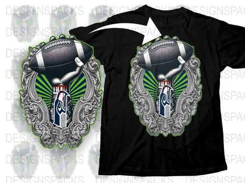 Men's Unique Football Graphic T-Shirt, Vintage Sports Tee, Black Casual Wear, Trendy Athletic Shirt Design