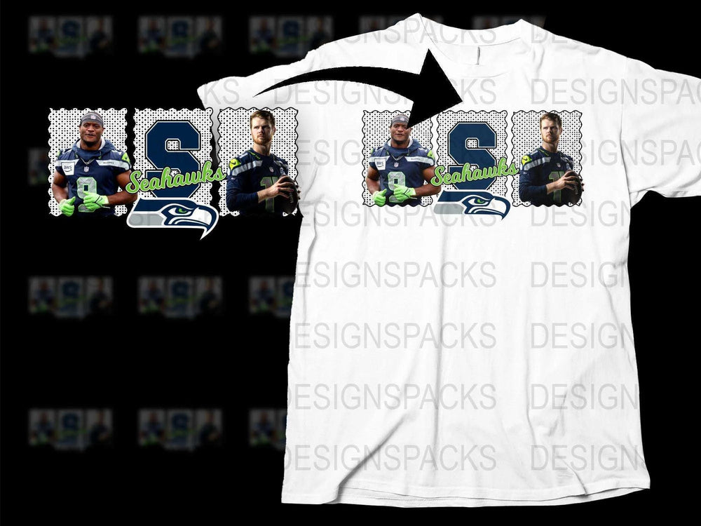 Seattle Football Quarterback Graphic T-Shirt, Sports Fan Apparel, Casual Team Support Tee