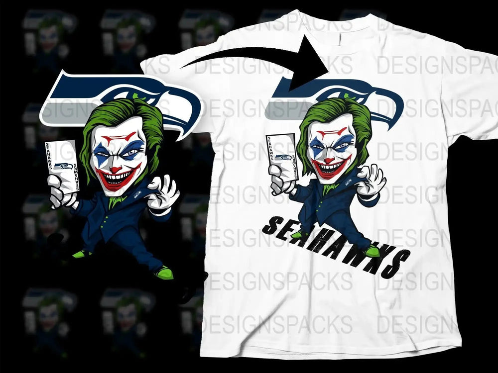 Seattle Seahawks Joker Parody Graphic Png Digital Download