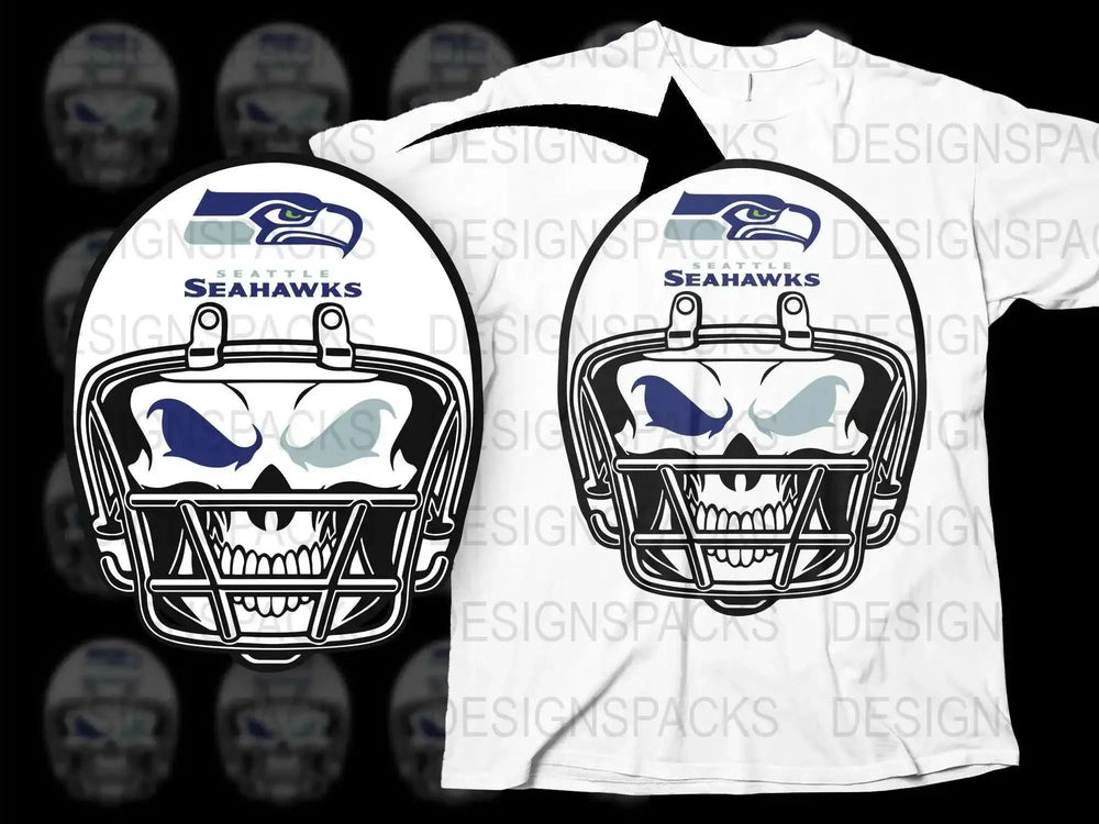 Seattle Seahawks Inspired Graphic T-Shirt, Football Helmet Design, Sports Fan Apparel, Casual Wear