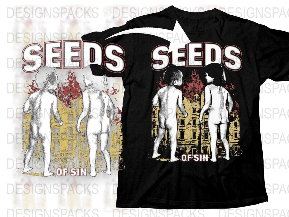 SEEDS OF SIN Artistic Design Unique Graphic Png Digital Download