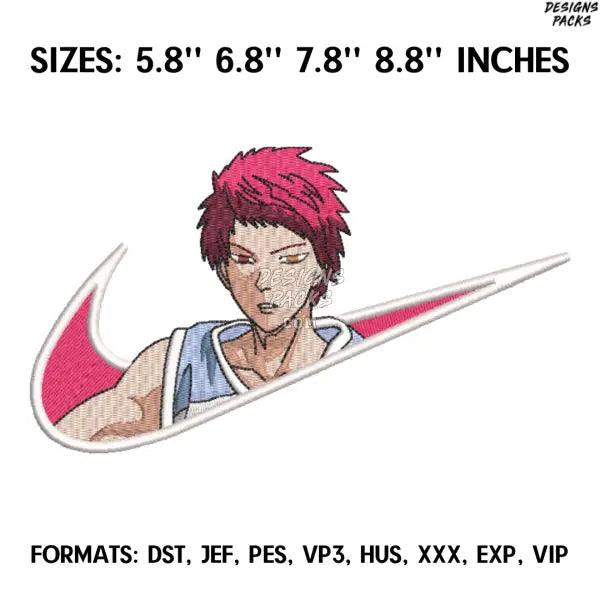 Seijuro Akashi Embroidery Design File, Kuroko's Basketball Anime Embroidery Design, Anime Pes Design Brother