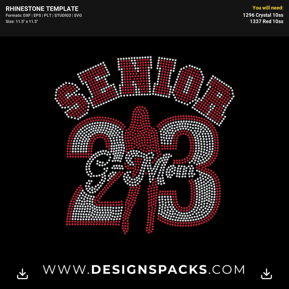 Senior G Mom 2023 Rhinestone Digital Template