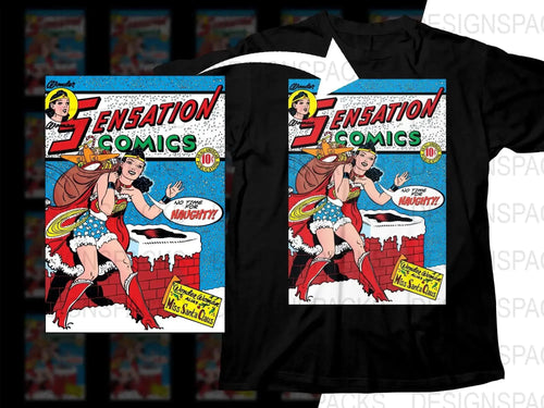 Sensation Comics Miss Santa Claus Wonder Woman Png Digital Download