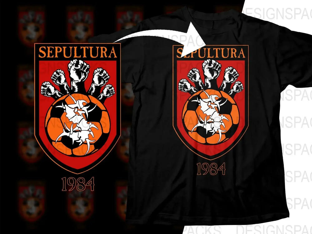 Sepultura 1984 Rock Band Soccer Themed Graphic Design Png Design Digital Download