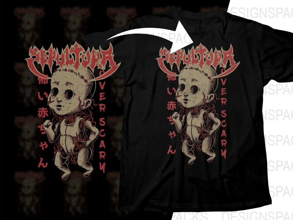 Sepultura Creepy Baby Art Rock Band Graphic Png Design Digital Download