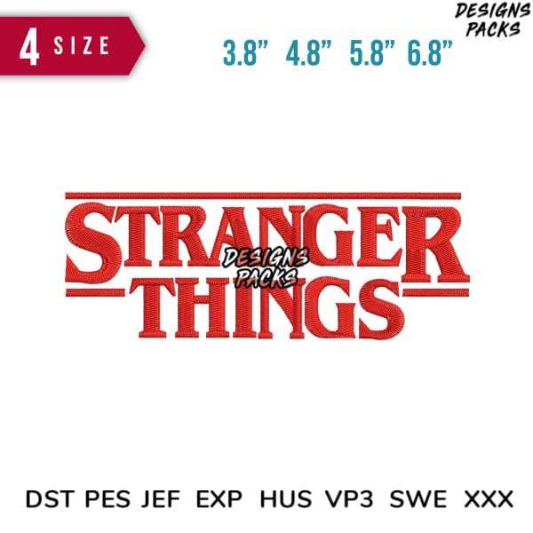Stranger Things embroidery design in 4 sizes, compatible with DST PES JEF formats for instant download