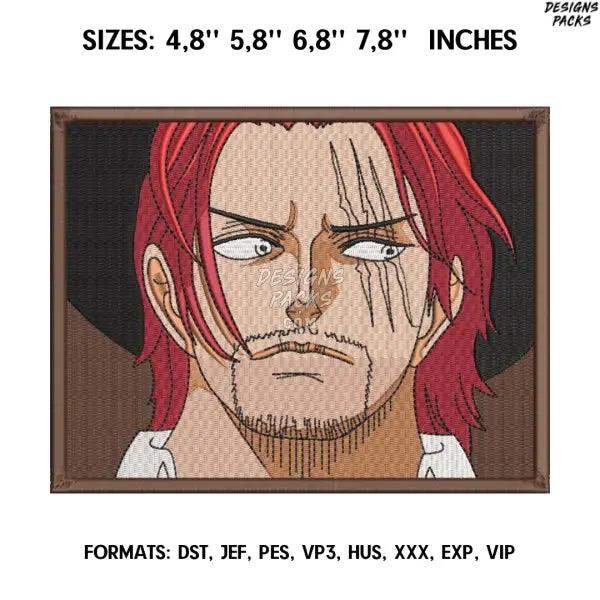 Shanks Embroidery design file pes. One piece embroidery design. Machine embroidery, Anime embroidery design