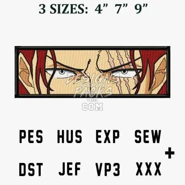 Shanks Eyes One Piece Anime Embroidery Design