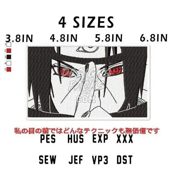 Sharingan Itachi Anime Embroidery Design