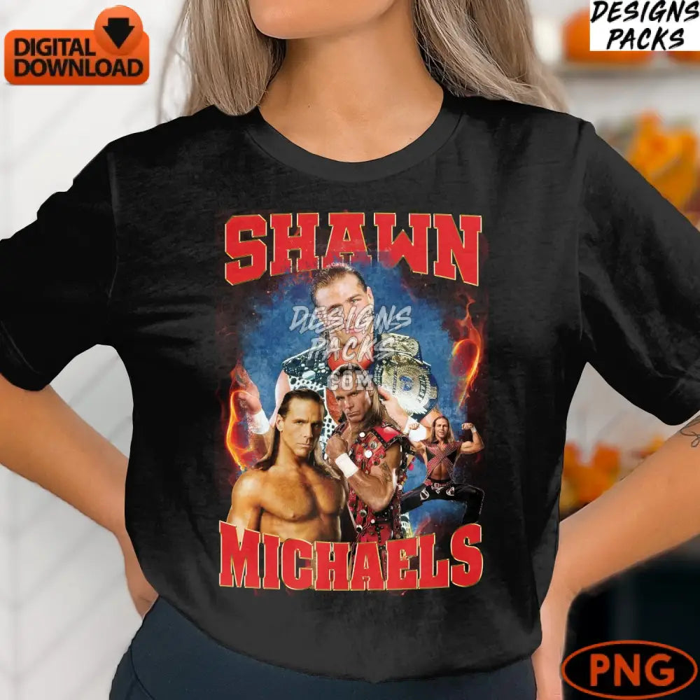 Shawn Michaels Wrestling Classic Wrestler Art Instant Download Digital Png
