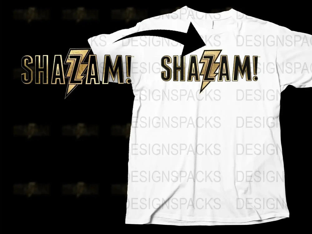 Shazam Lightning Bolt Logo Graphic Superhero Png Digital Download