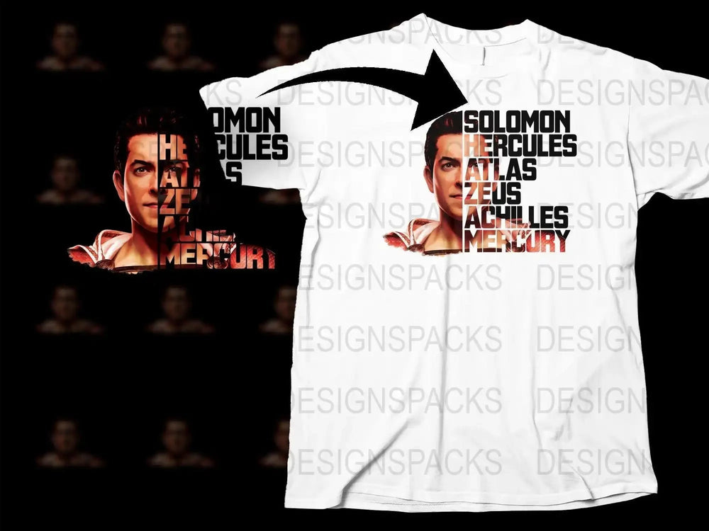 Shazam Solomon Hercules Atlas Zeus Achilles Mercury Png Digital Download