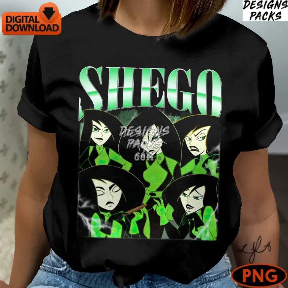 Shego Digital Art Kim Possible Villain Png Instant Download High-Resolution Images For Crafting And