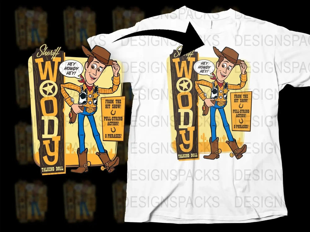 Sheriff Woody Talking Doll Graphic Png Digital Download