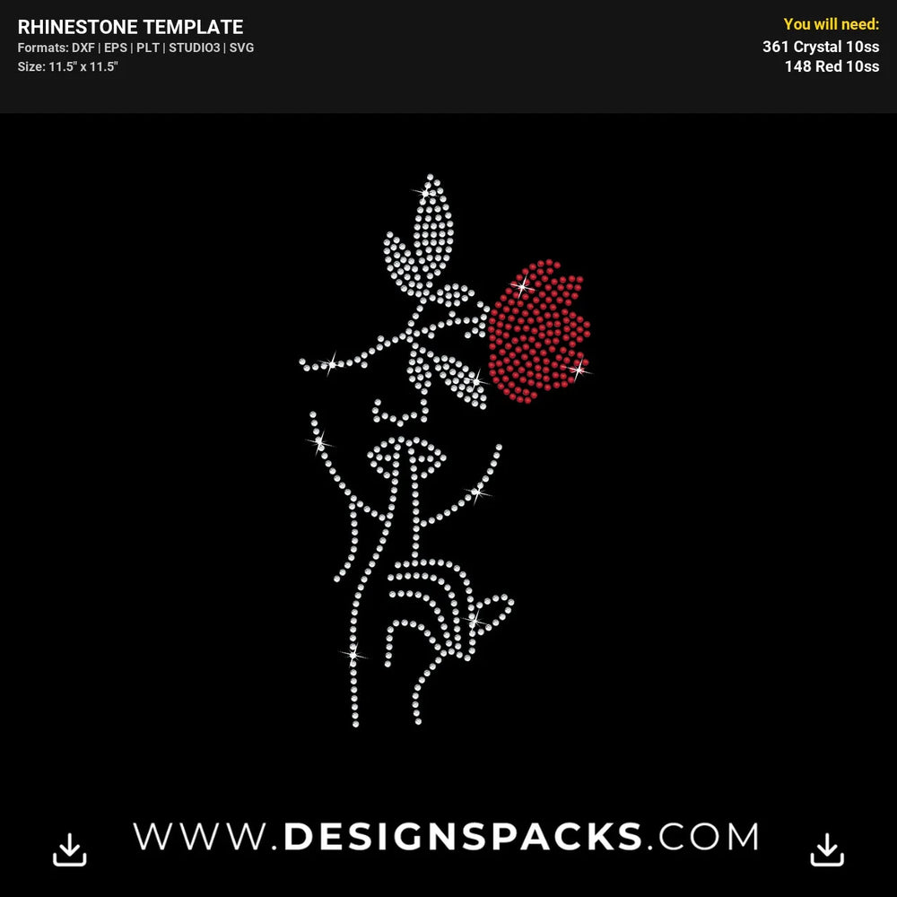 Shhh Woman Face Finger Lips Rhinestone Digital Template