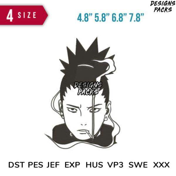 Anime character embroidery design in 4 sizes, DST PES JEF formats for instant download