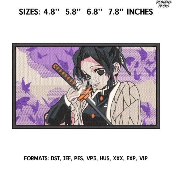 Shinobu Kocho Embroidery Design File / Kimetsu no yaiba Anime Embroidery Design/. Hashira