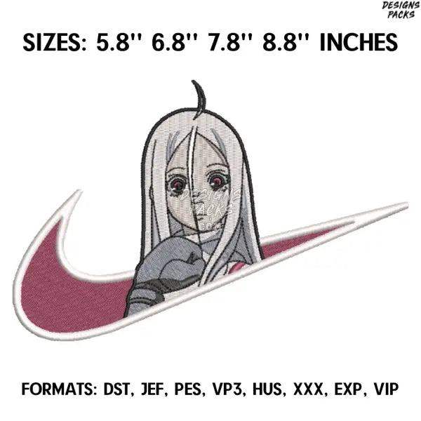 Shiro Embroidery Design File,  Deadman Wonderland Anime Embroidery Design.  Deadman Wonderland Anime Pes Design Brother
