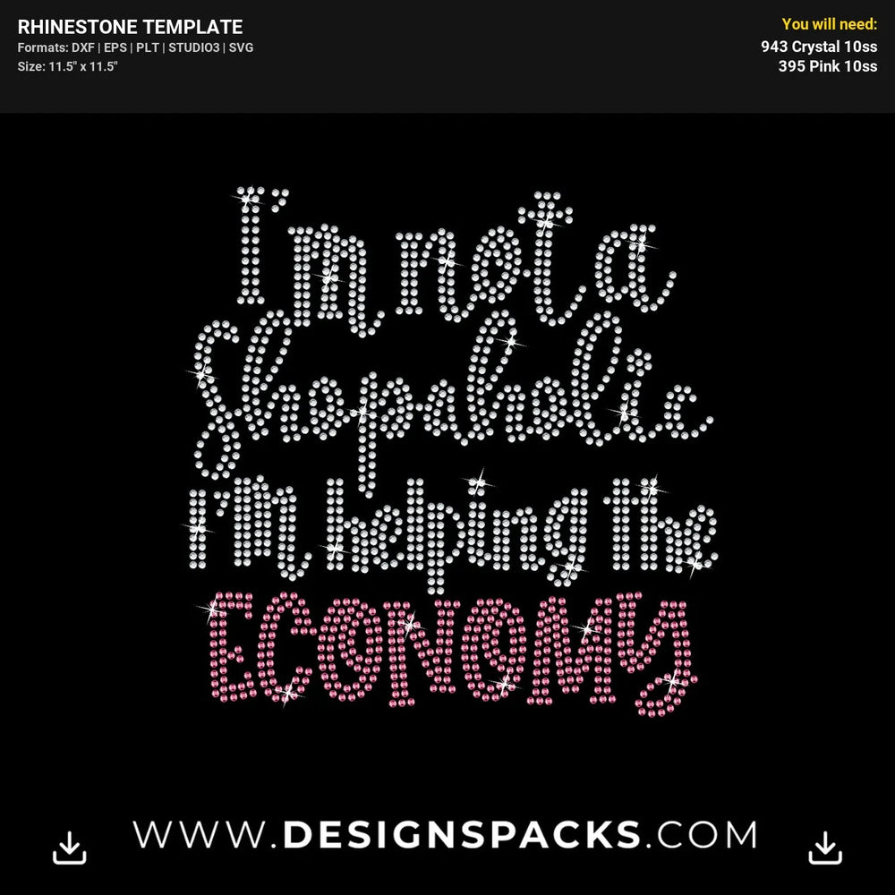 Shopaholic Rhinestone Digital Template