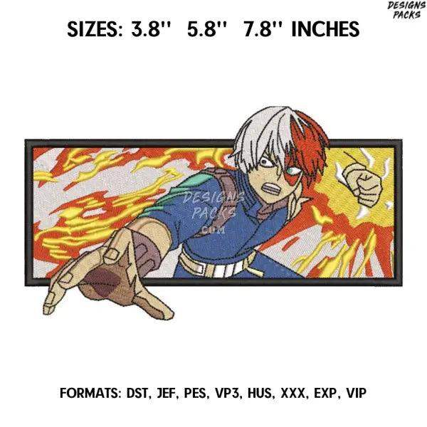 Shoto Todoroki Embroidery Design File / My Hero Academia Anime Embroidery Design/.