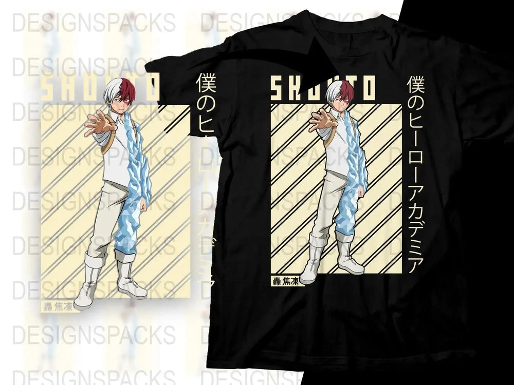Shouto Unique Anime Graphic Design Png Digital Download