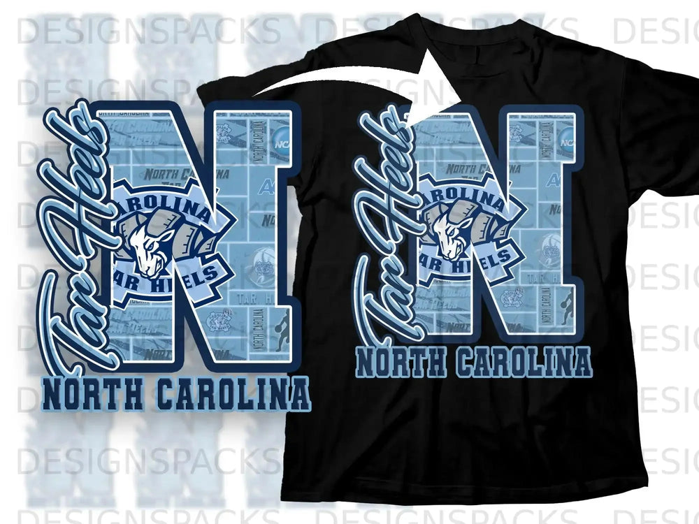 North Carolina Tar Heels Graphic Design T-shirt