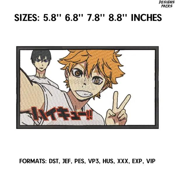 Shoyo Hinata Embroidery design file pes. Haikyu anime embroidery design., Anime Pes Design