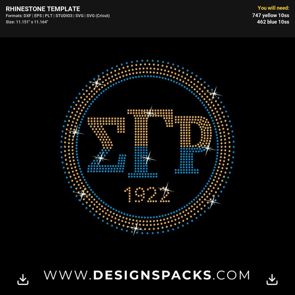 Sigma Gamma Rho Circle Rhinestone Digital Template