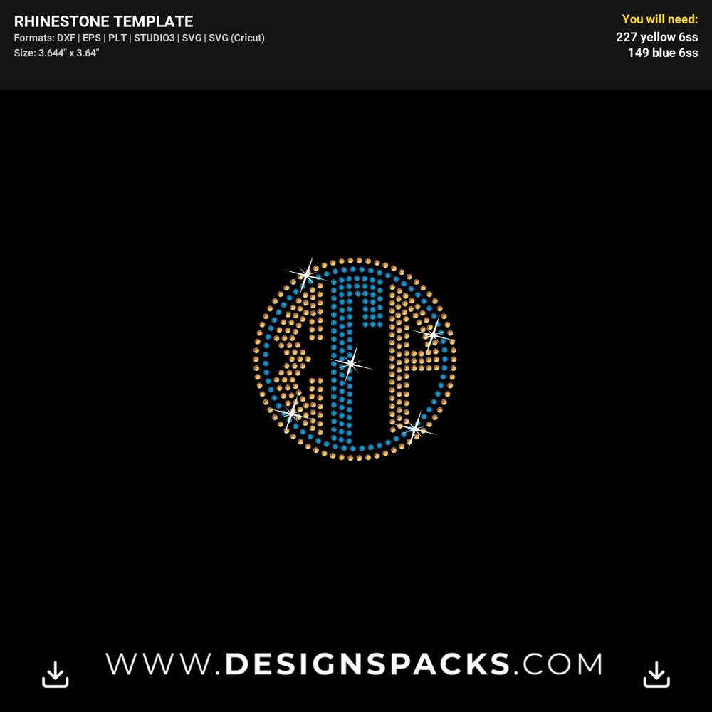 Sigma Gamma Rho Monogram Ss6 Rhinestone Digital Template