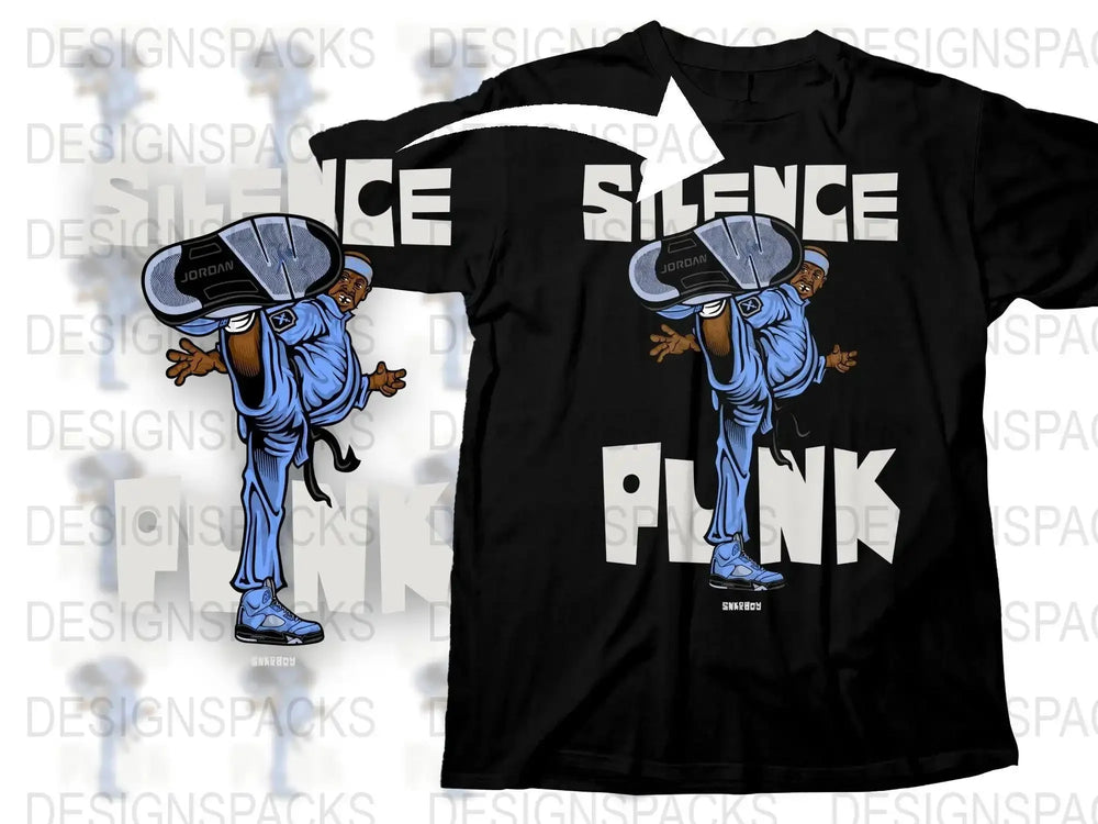 Silence Punk High Kick Graphic Png Digital Download
