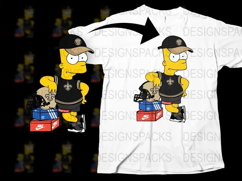 Simpsons Character Png Digital Download Featuring Saints Logo Png Digital Download