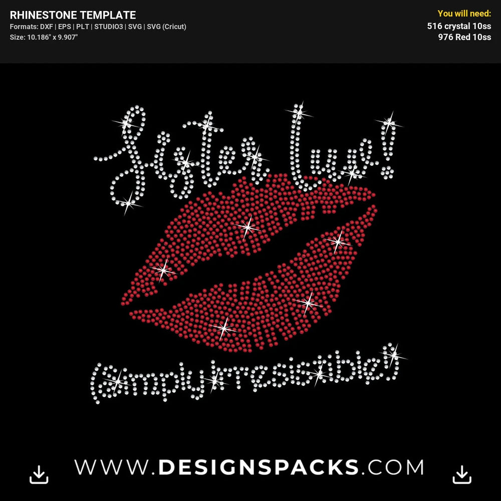 Sister Luv Family Design Rhinestone Digital Template
