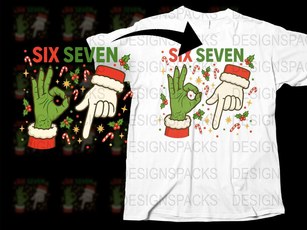 Zombie Hand Santa Hat Christmas T-Shirt, Festive Holiday Graphic Tee, Unique Xmas Apparel Gift
