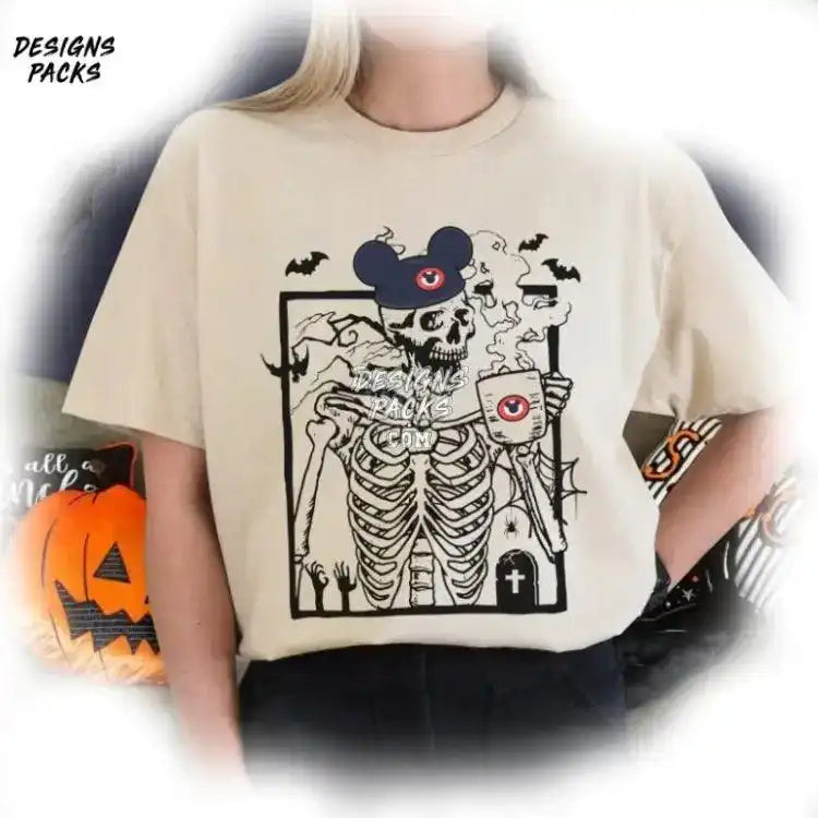 Skeleton Halloween Mickey Cartoon Png Design