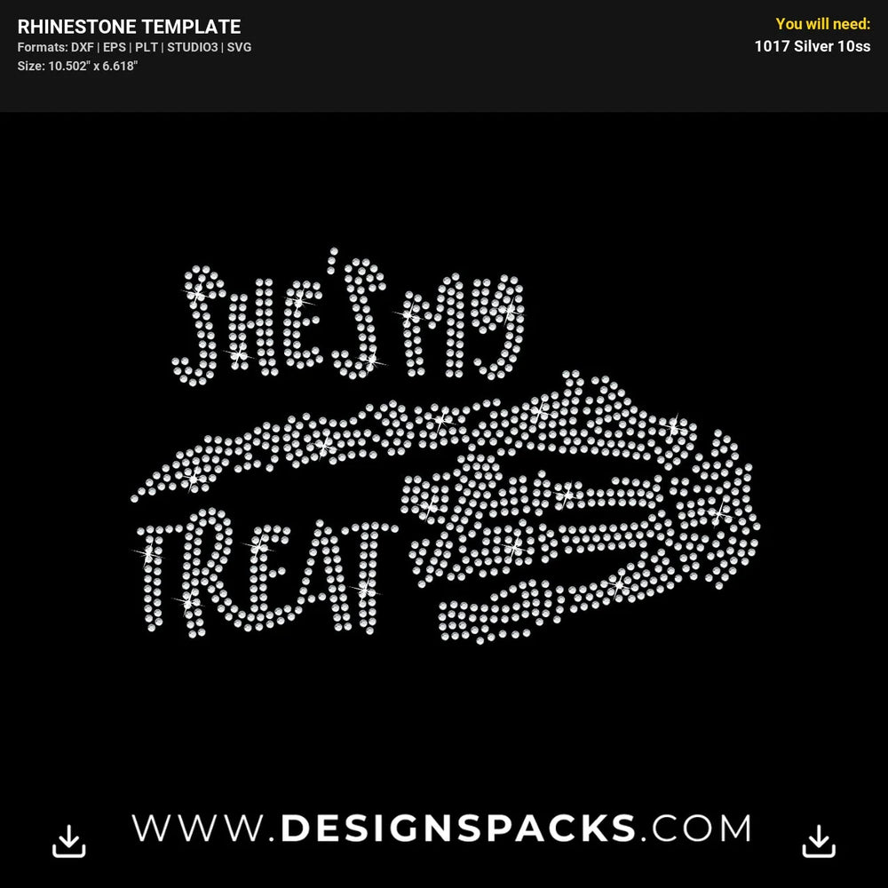 Skeleton Hand Trick Treat Rhinestone Digital Template