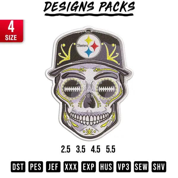 Skull Motif with hat Embroidery Design 